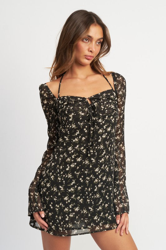 Willow Tie Floral Mini Dress