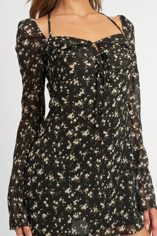 Willow Tie Floral Mini Dress