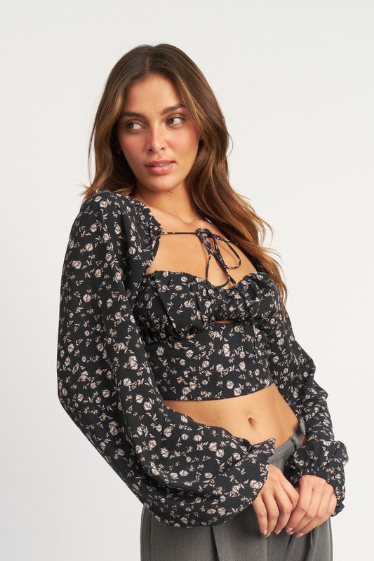 Bestie Tie Floral Top