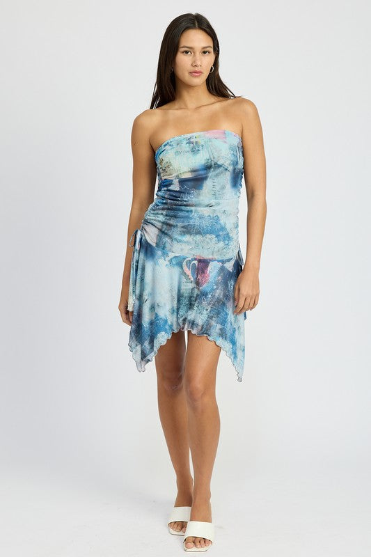 Gia Tie Dye Strapless Mini