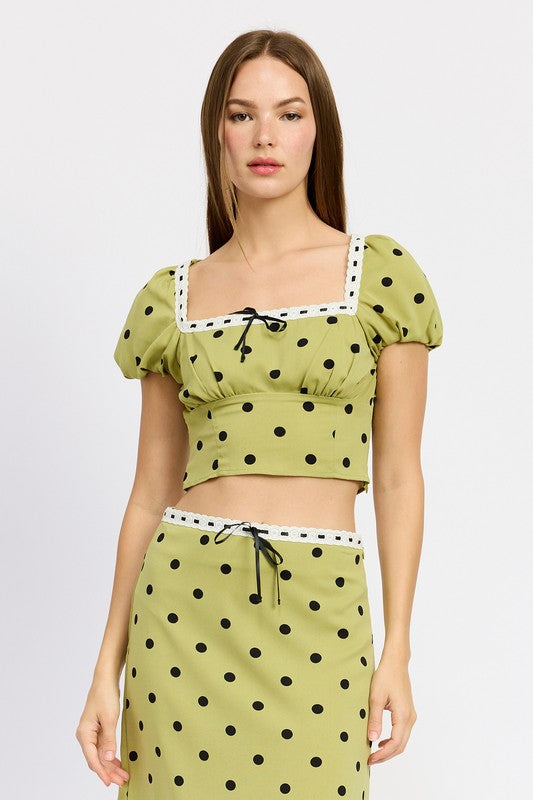 Vines Polka Dot Top