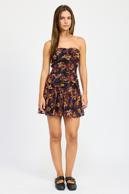 Floral Rouched Mini