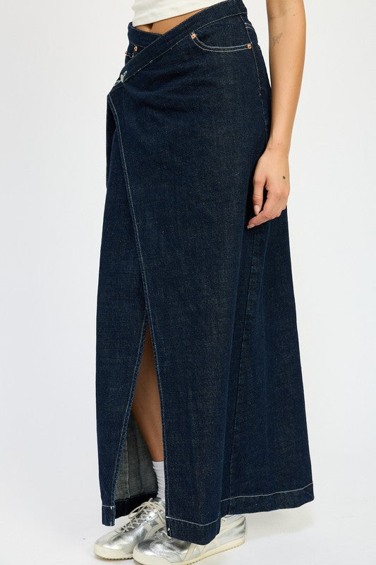 Wrap Denim Maxi