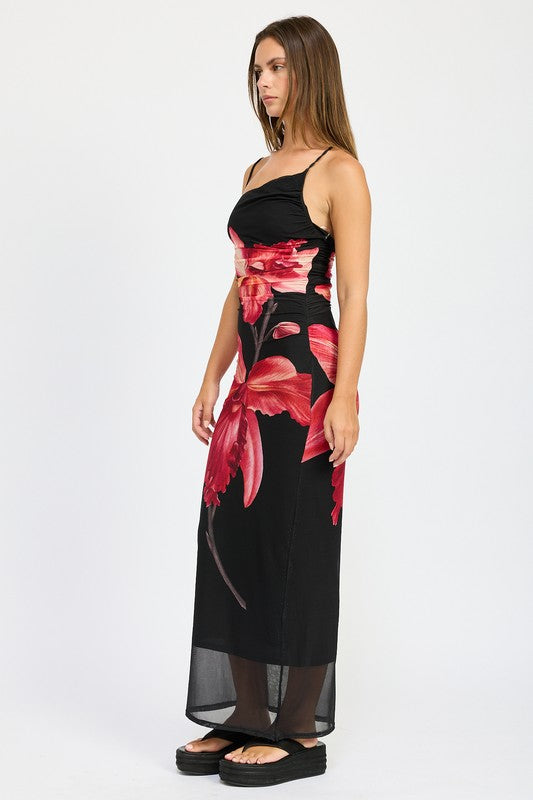 Lotus Asymmetrical Maxi Dress