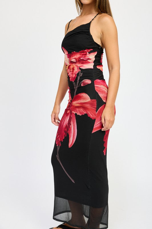 Lotus Asymmetrical Maxi Dress