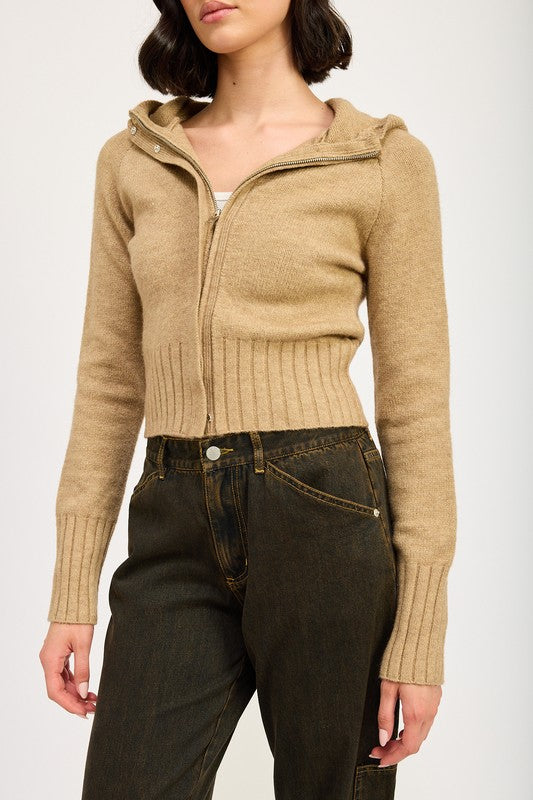 Luna Ribbed Zip Cardigan