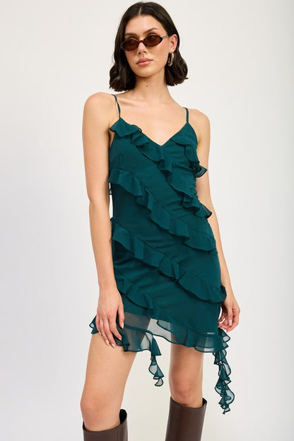 Lucky Ruffle Mini Dress