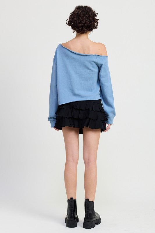 French Terry Cut Out Sweater