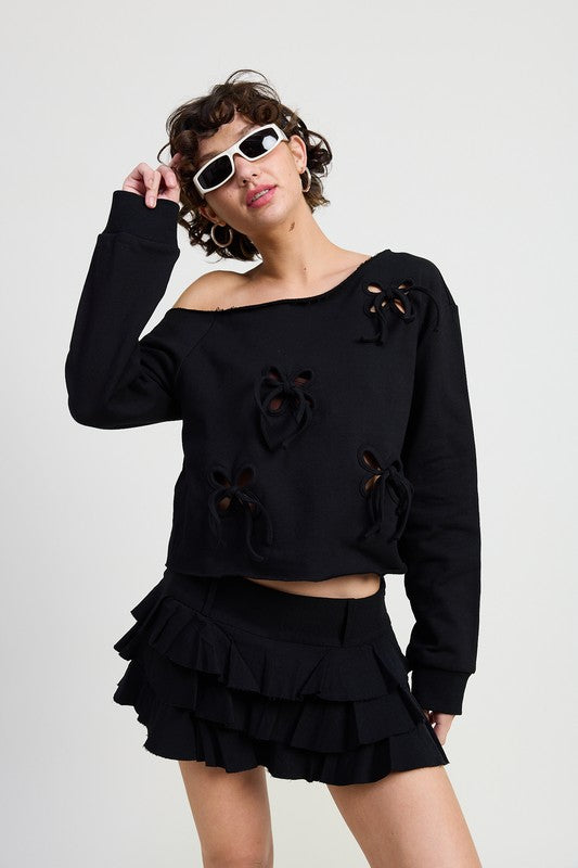 French Terry Cut Out Sweater