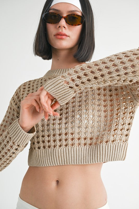 Round Neck Knit Crop Top