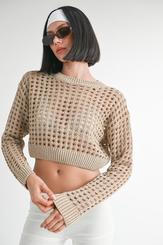 Round Neck Knit Crop Top