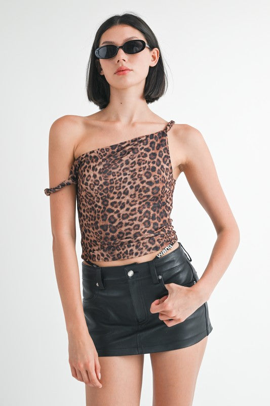 Cheetah Twist Top